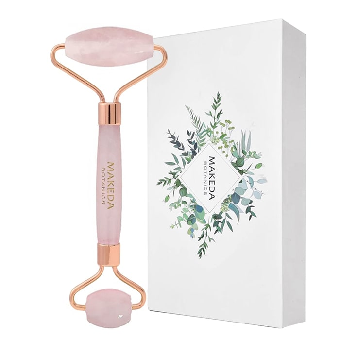 Двоен масажен ролер за лице РОЗОВ КВАРЦ