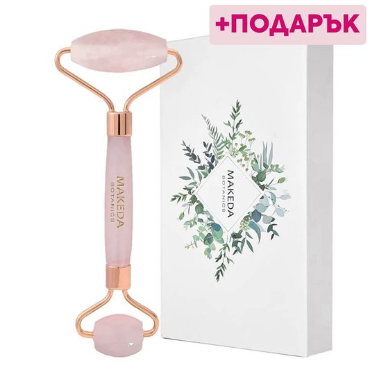 Двоен масажен ролер за лице РОЗОВ КВАРЦ
